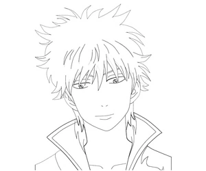 Página para Colorir Gintoki Sakata do anime Gintama