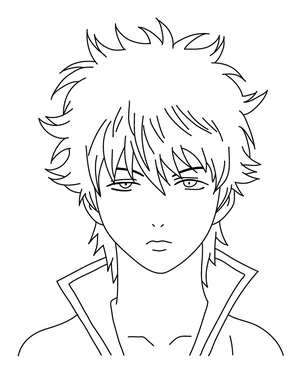 Página para Colorir Sakata Gintoki do anime Gintama