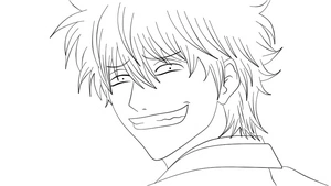 Página para Colorir Gintoki Sakata Engraçado