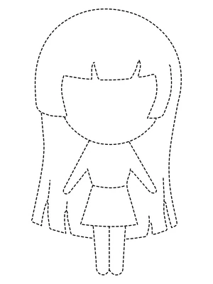 Página para Colorir Atividade Simples de Contorno para Meninas