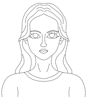 Página para Colorir Folha de Atividades para Contorno de uma Garota Bonita