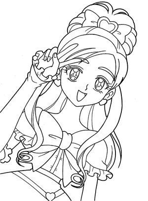 Página para Colorir Garota do Anime Glitter Force