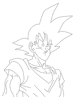 Página para Colorir Página de Contorno do Goku de Dragon Ball Z