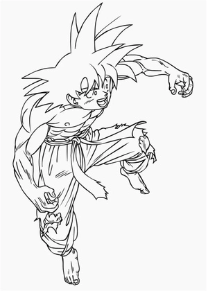Página para Colorir Incrível Goku
