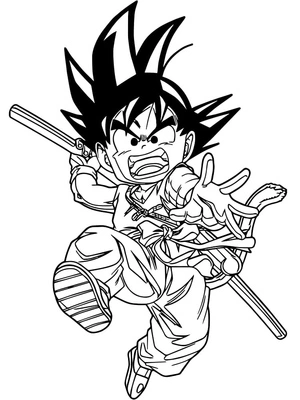 Página para Colorir Página para Colorir do Goku Grátis para Imprimir