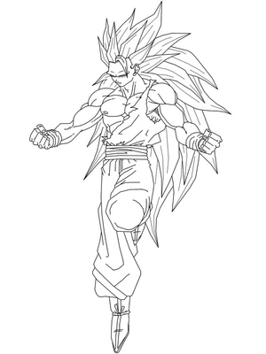 Página para Colorir Página para Colorir do Goku para Imprimir