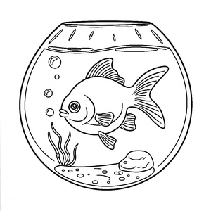 Página para Colorir Perfeição do Peixe Dourado