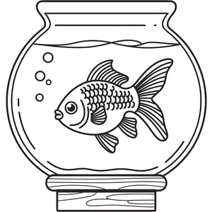 Página para Colorir Página para Colorir de Peixinho Dourado