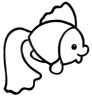 Simplicidade do Peixinho Dourado Coloring Page
