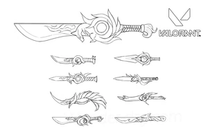 Armas de Valorant, detalhado Golfe coloring page, free printable