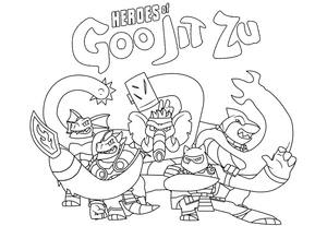 Página para Colorir Heróis Goo Jit Zu