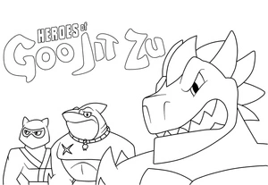 Página para Colorir Incríveis Heróis Goo Jit Zu