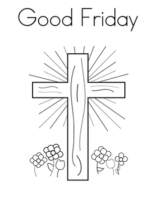 Página para Colorir Uma cruz para a Sexta-feira Santa