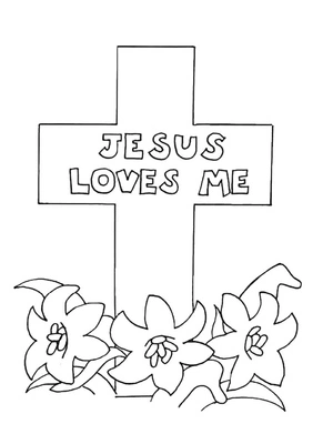 Página para Colorir Página para Colorir Jesus Me Ama para Sexta-feira Santa