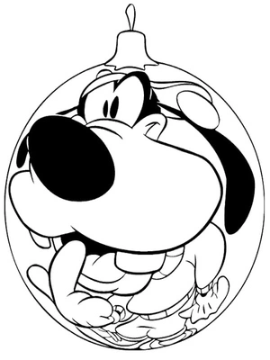 Página para Colorir Bola de Natal Engraçada