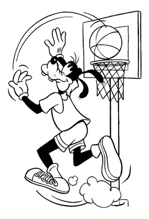 Pateta jogando basquete