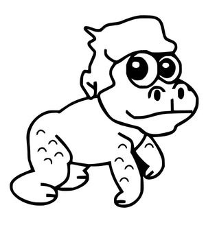 Página para Colorir Bebê Gorila