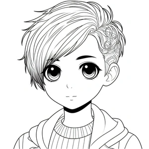 Página para Colorir Garoto com Estilo Gótico