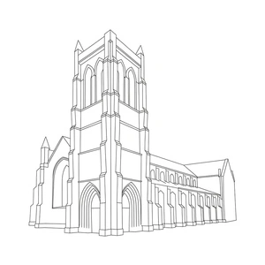 Página para Colorir Página para Colorir Catedral Gótica