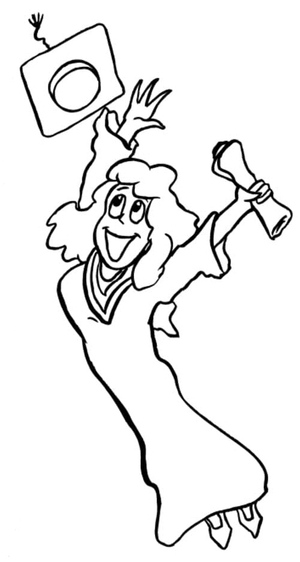 Página de Colorir de Formatura Infantil Grátis