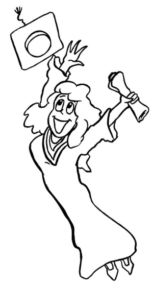 Página para Colorir Página de Colorir de Formatura Infantil Grátis