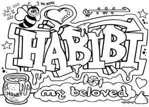 Página para Colorir Felicidade do Grafite da Abelha