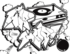 Página para Colorir Player Fascinante de Grafite e Música
