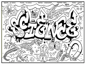 Página para Colorir Ciência do Grafite