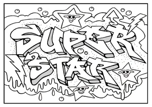 Página para Colorir Estrelas do Grafite