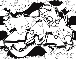 Castor Estiloso em Estilo Grafite