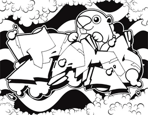 Página para Colorir Castor Estiloso em Estilo Grafite