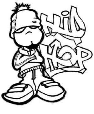 Página para Colorir Hip Hop e Grafite Compartilham uma Forte Conexão