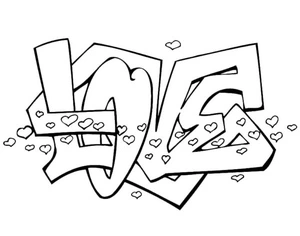 Página para Colorir Amor no Grafite