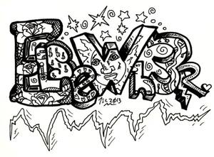 Página para Colorir Escrever graffiti