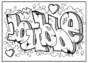 Página para Colorir Arte de Rua do Escritor Colorida com Tintas