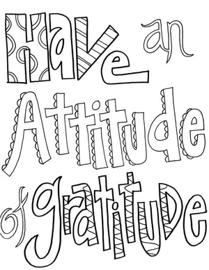 Página para Colorir Atitude de Gratidão