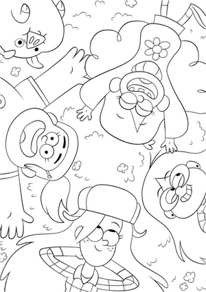 Página para Colorir Garotas de Gravity Falls