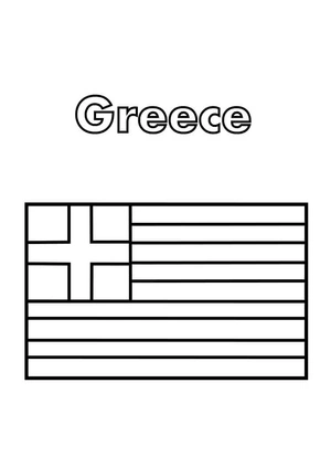 Página para Colorir Página para colorir com a bandeira da Grécia