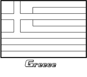 Página para Colorir Página para Colorir da Bandeira da Grécia para Imprimir