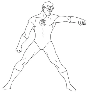 Página para Colorir Página para colorir do Lanterna Verde da DC Comics