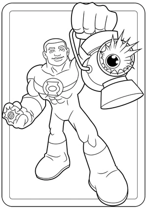 Página para Colorir Desenho do Lanterna Verde