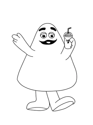 Grimace segurando um copo, easy Careta coloring page, free printable