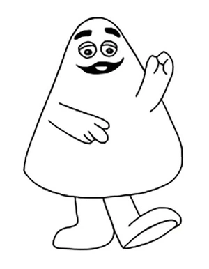 Grimace acenando, fácil página para colorir Careta, imprimível grátis