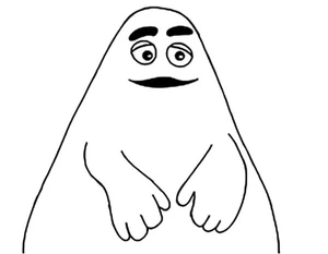 Grimace sorrindo, fácil careta coloring page, free printable
