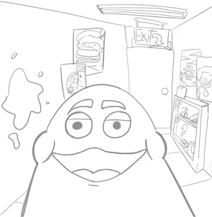 Grimace sorrindo, página para colorir média Careta, grátis para imprimir