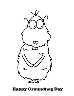 Página para Colorir Página para Colorir do Dia da Marmota para Imprimir