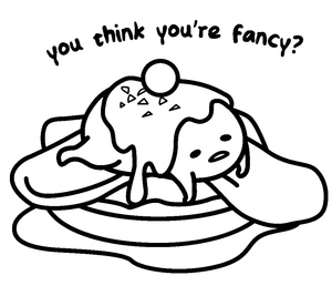 Página para Colorir Gudetama Elegante