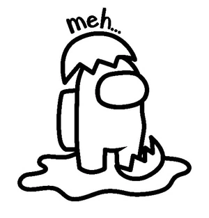Página para Colorir Gudetama no Mundo de Among Us