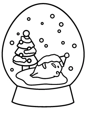 Página para Colorir Gudetama no Inverno