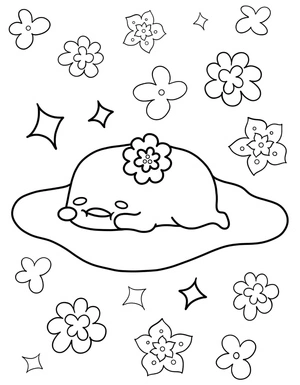 Página para Colorir Página para Colorir do Gudetama para Imprimir para Crianças